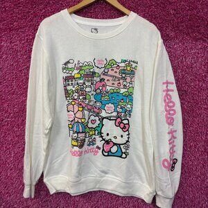 Hello Kitty Kawaii Festival Sanrio Puroland Anime Crewneck L